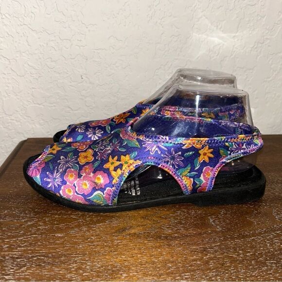 Vintage Keds Floral Print Sun Surf Slip On Sling Back Sandal Shoes - Picture 6 of 10